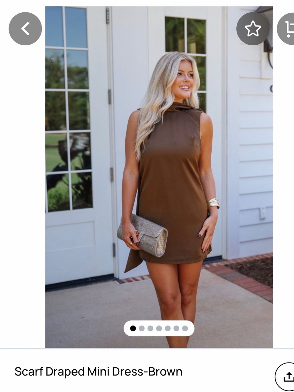 These Three “Scarf Draped Mini Dress”